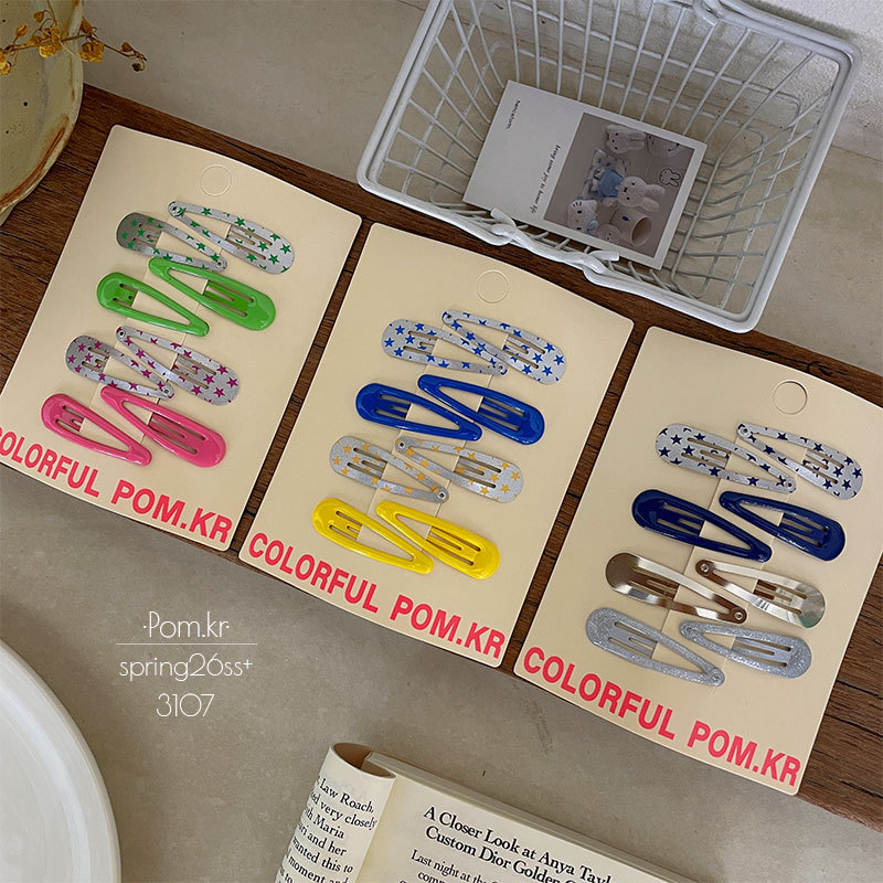 春季新款韩版ins五角星发夹儿童侧边碎发刘海夹5cm宝宝掰掰夹发饰