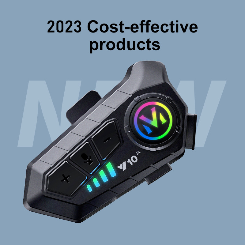 Y10-2X Cross-border bestseller Walkie-talkie Helmet Bluetooth Headphones 500-meter 2-person walkie-talkie smart voice helmet headphones details Picture