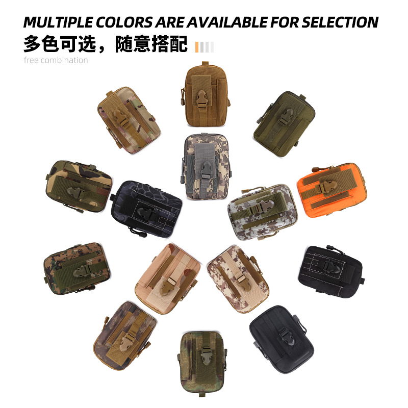Yitu molle Men's Multi-functional waterproof Camouflage Hiking Bag, Camouflage Outdoor Sports Mobile Phone Tactical Waist Bag Specification image