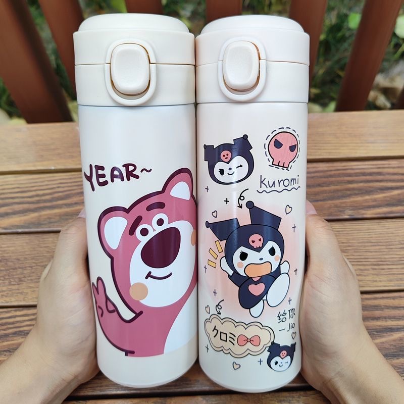 Children's water cup 304 stainless steel school special insulated cup anti-drop student Biye Bear kt Cat insulated Cup wholesale Specification image