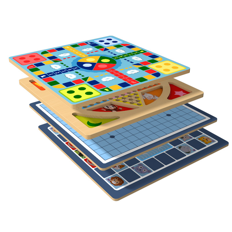 A multi-functional board game toy that combines flying chess, children's intelligence, Gobang and Checkers for primary school students Item Picture