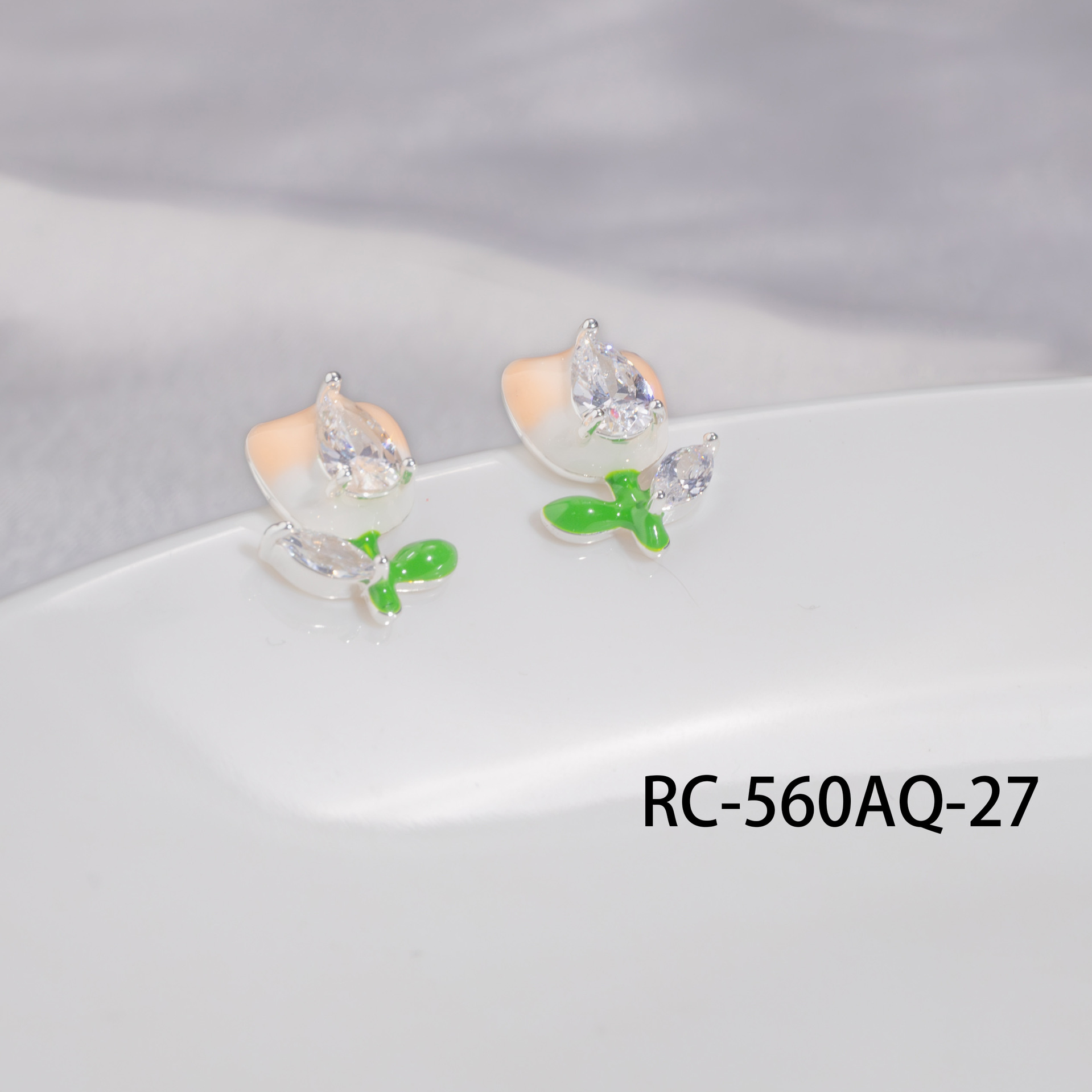 新款铜镀真金S925银针清新花朵可爱甜美风耳钉耳饰批发