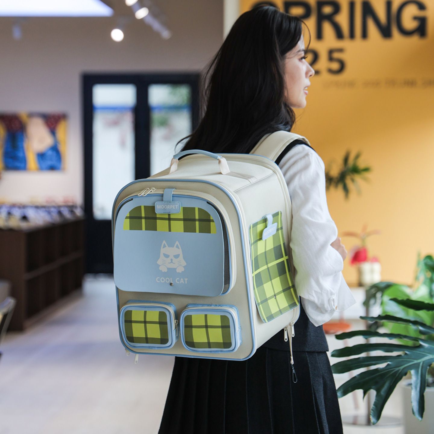 Cat bags, dog bags, pet bags for going out, portable cat bags for going out, pet bags, double-shoulder breathable, large capacity Application Scenario