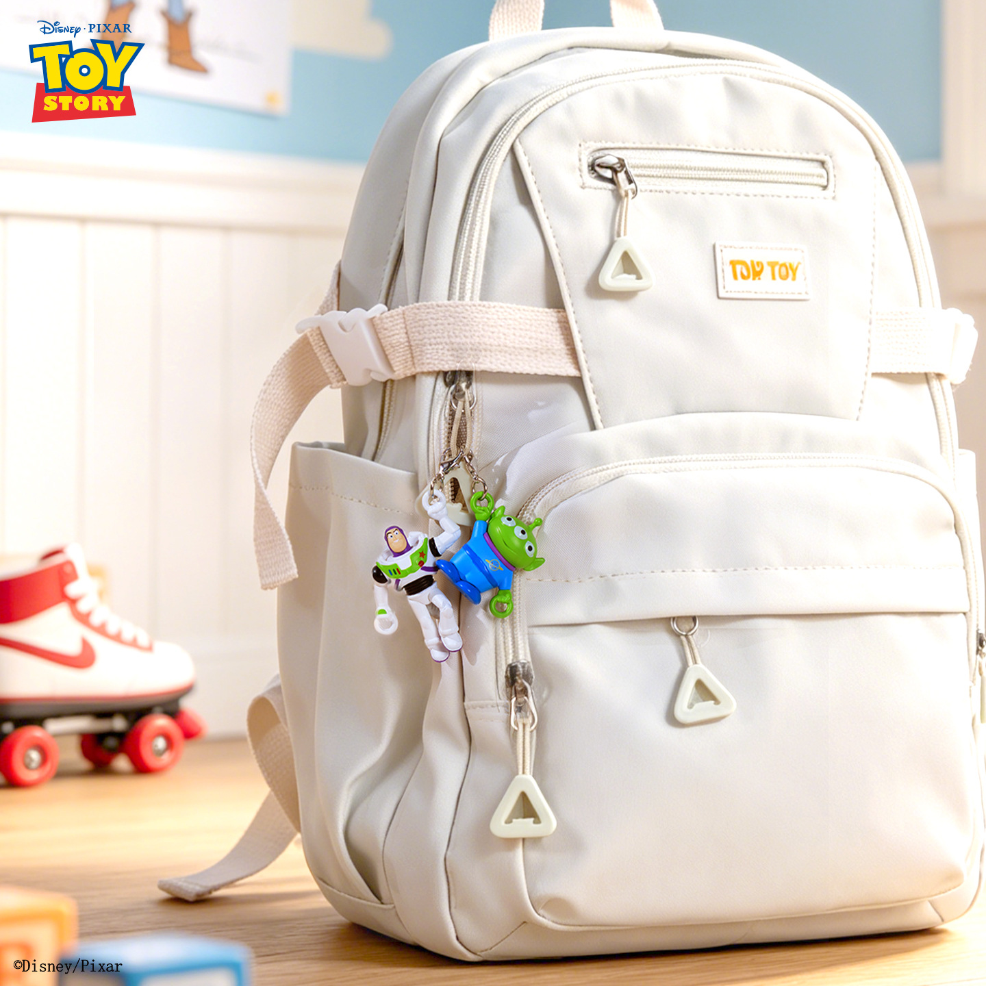 Official Toy Story Buzz Lightyear climbing keychain cartoon cute Woody doll schoolbag pendant Specification image