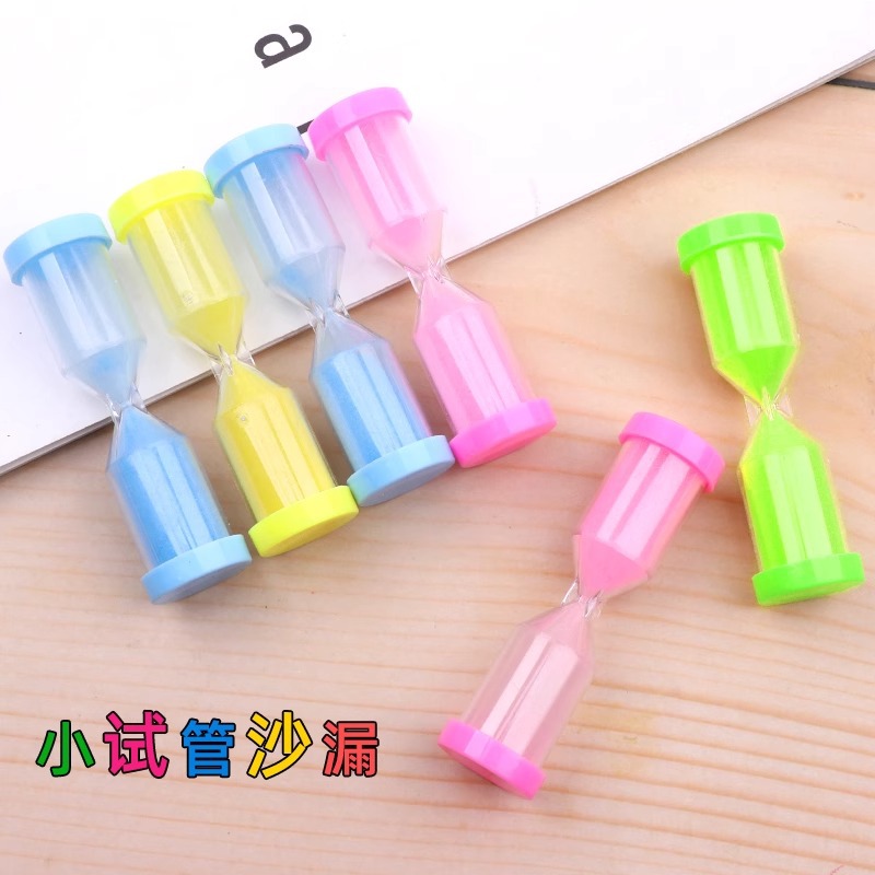 Colorful plastic hourglass art tabletop decoration, 1/3 minute children's brushing teeth plastic hourglass toy gift Specification image