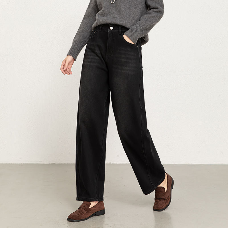 牛仔裤/带钻牛仔裤/牛仔裤阔腿/牛仔短裤女/阔腿裤细节图