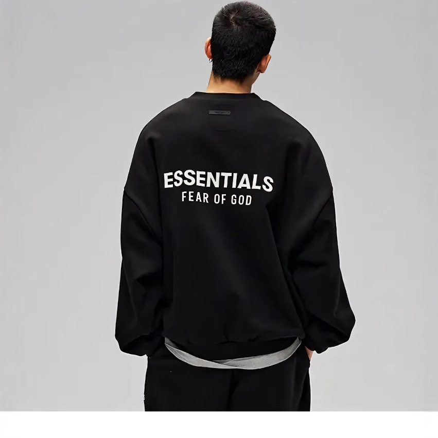 ESSENTIALS新款秋冬季潮牌加绒字母印花圆领卫衣男女百搭上衣