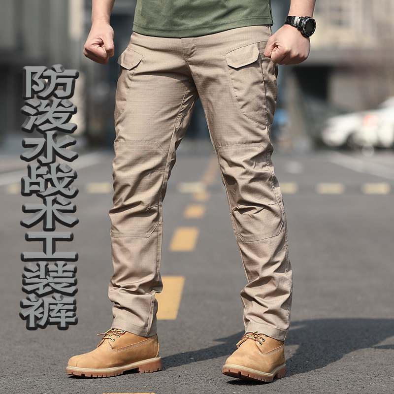 跨境战术裤ix7裤作训服裤子作战裤工装多袋裤男格子布格斗弹力