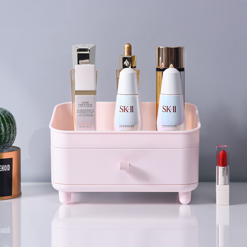 Plastic desktop cosmetic storage box, dust-proof and organizing cosmetic box, creative sundries storage box, desktop storage box Application Scenario