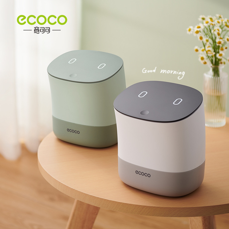 Desktop trash can with lid, bedroom dining table, mini home living room coffee table, small garbage box, office wastebasket details Picture