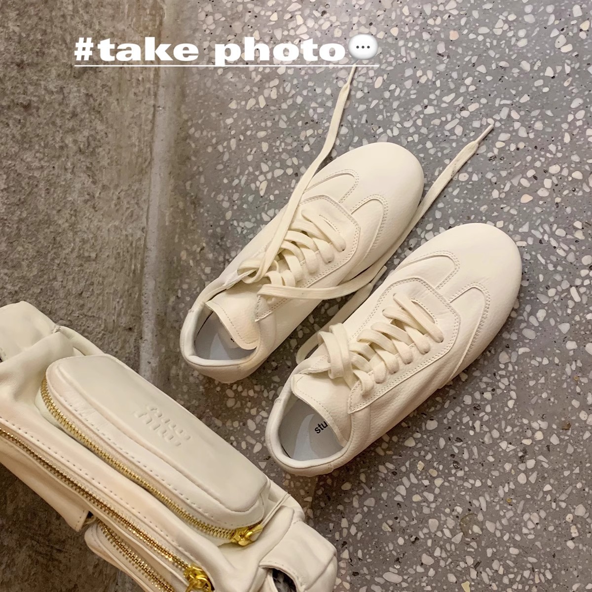 葡萄ma同款奶芙少女超软皮面秀气圆头系带阿甘鞋百搭小白鞋德训鞋