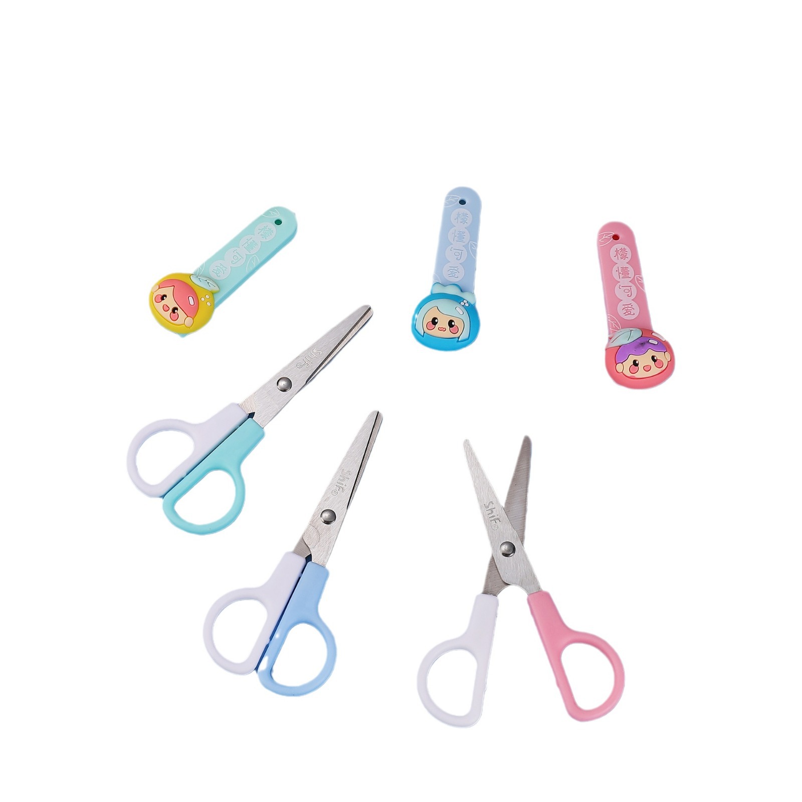 Pioneer 1256 Cartoon Student Scissors Office Art Paper-cutting Handicraft Scissors with Protective case scissors Item Picture