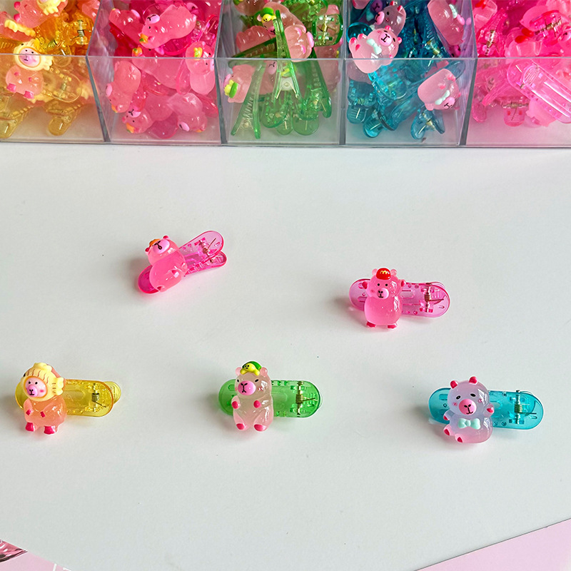 彩色花朵小卡卡通发夹儿童发夹饰萌可爱发夹花朵发夹跨境水果发夹产品图