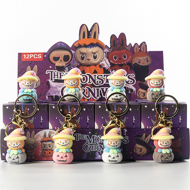 Flocked key ornaments, children's toys wholesale, trendy figurines, blind bags, blind bags details Picture