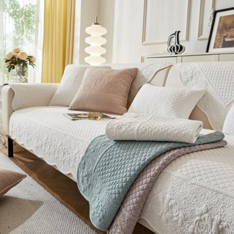 纯棉沙发垫全棉布艺法式复古沙发坐垫奶油风沙发盖布套罩巾批发