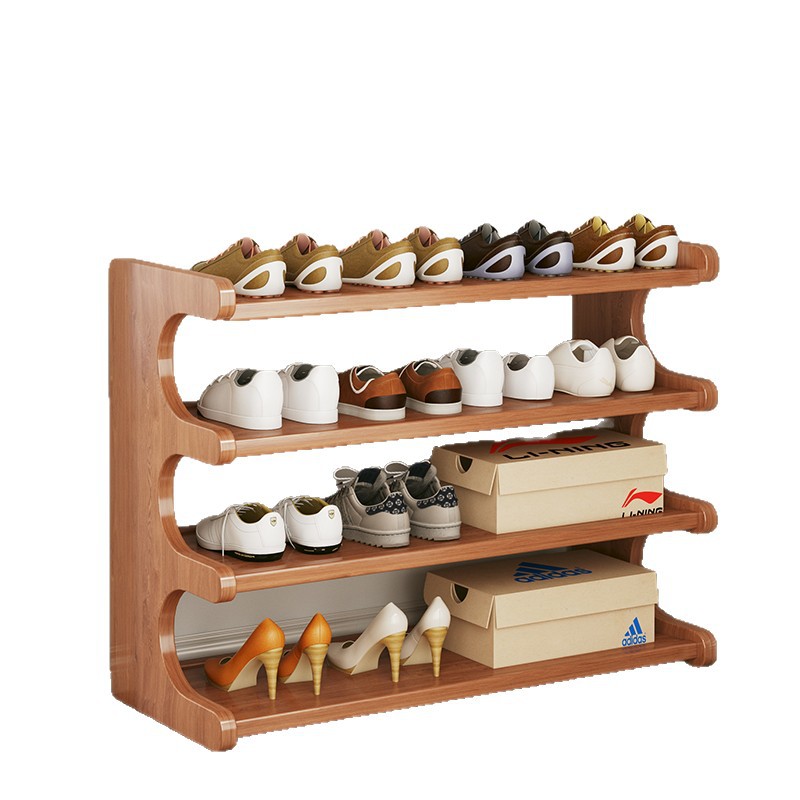 鞋架/简易鞋柜/鞋架收纳架/鞋柜/木头鞋架白底实物图