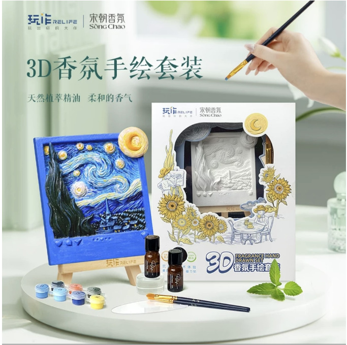 diy three-dimensional relief digital oil paintings, hand-painted acrylic paintings, decorative paintings, three-dimensional relief painting sets, wholesale ornaments, paintings details Picture