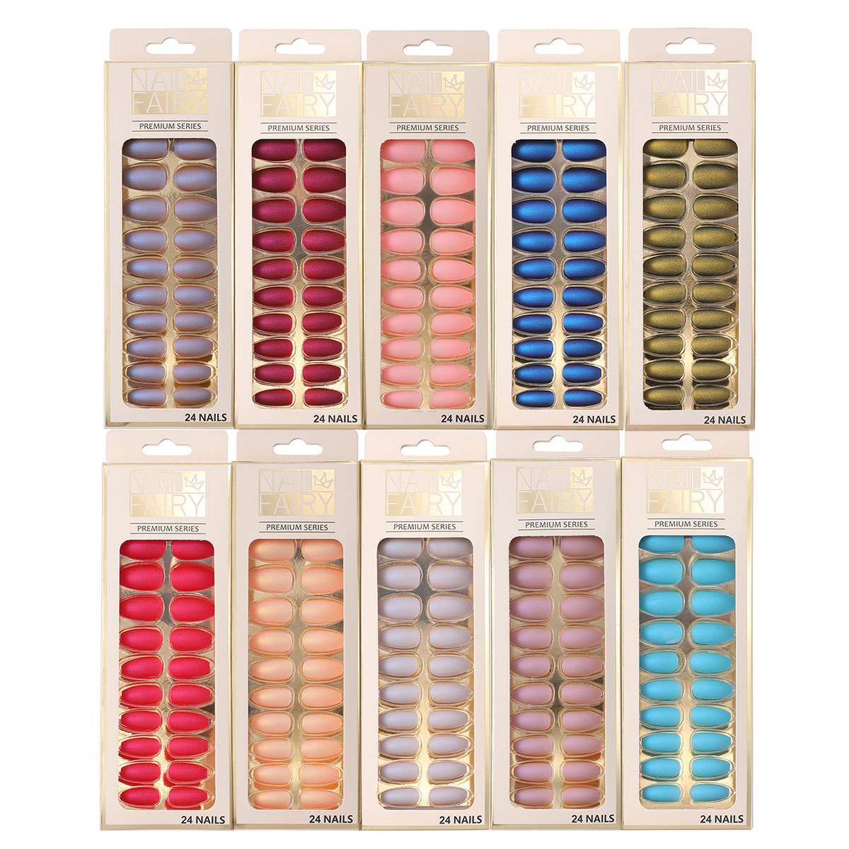 New product: Dazzling matte ballet nails, wearable nail art, finished nail pieces, matte coffin nails, 24 pieces of nail art pieces, fake nails