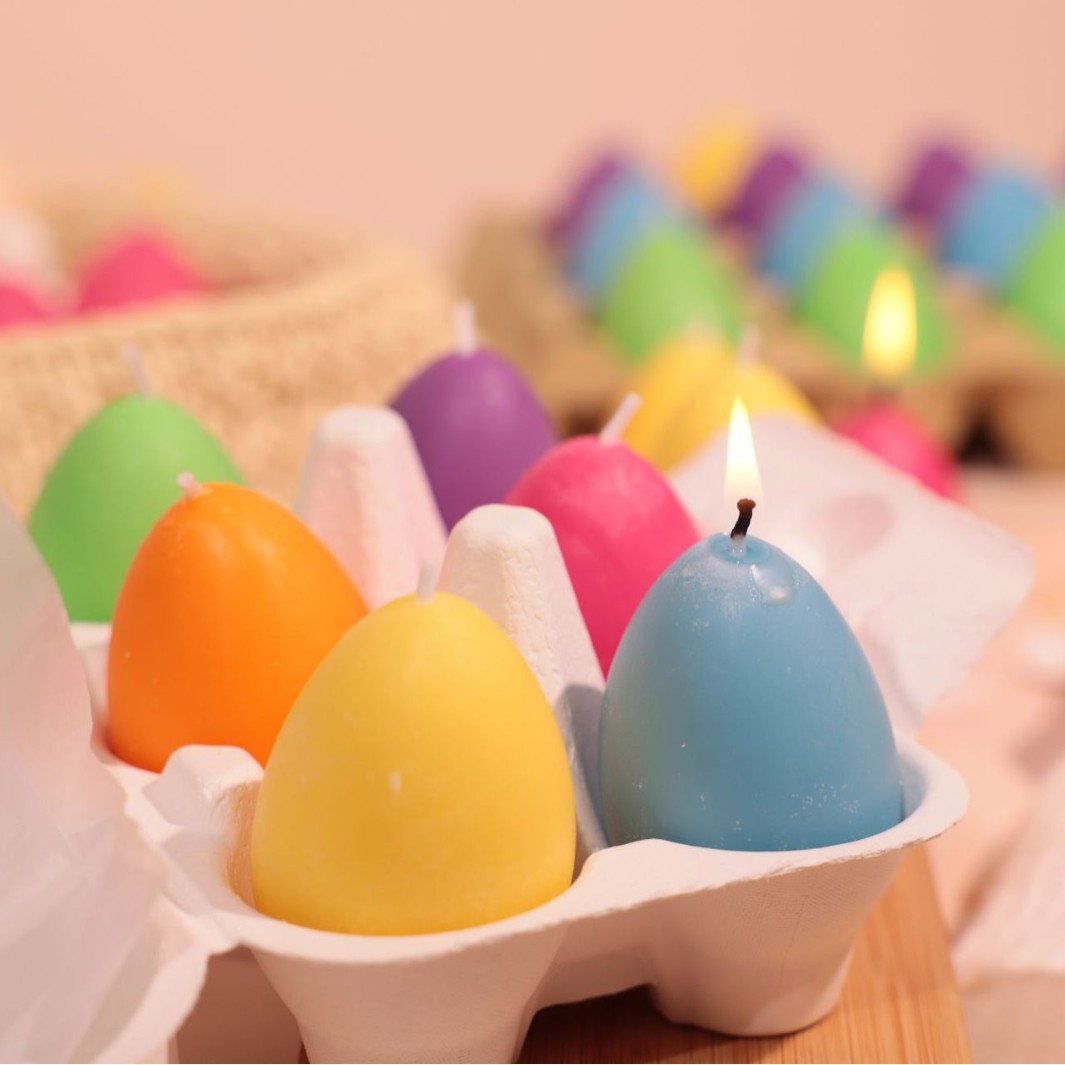 跨境香薰蜡烛复活节鸡蛋造型蜡彩色鸡蛋造型蜡烛外贸摆件礼物批发生日蜡烛