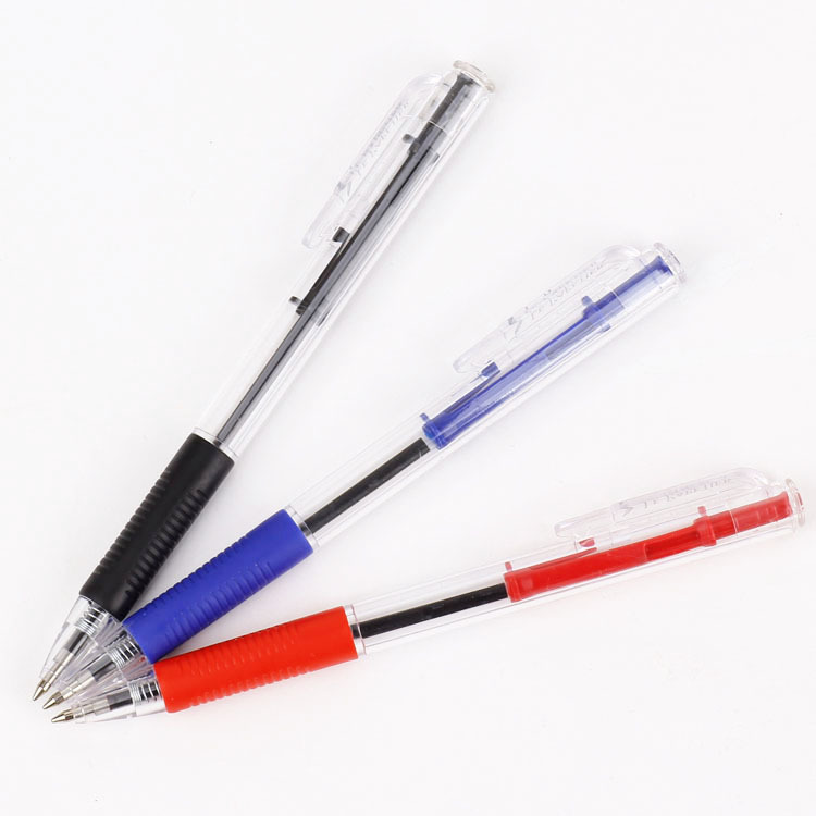 Factory supplies export ballpoint pen plastic press ballpoint pen 522 simple ballpoint pen jumping side ballpoint pen writing smooth details Picture