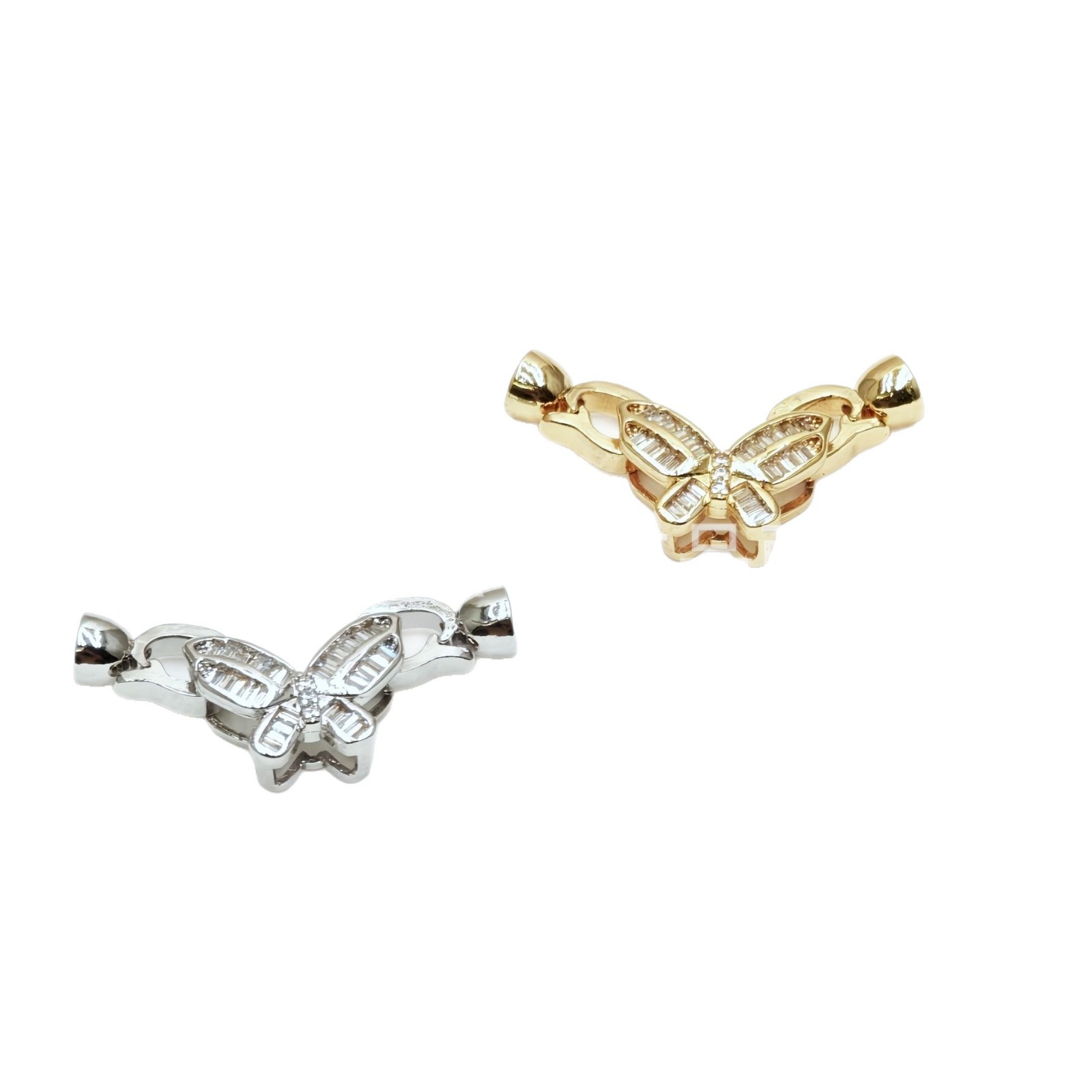 18K gold-plated color-preserving inlaid zircon dynamic angel clasp, hand-held pearl clasp diy jewelry bracelet necklace clasp Item Picture