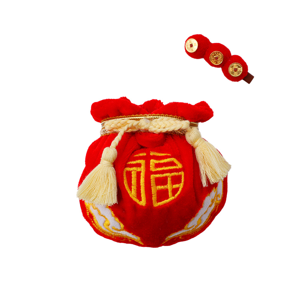 In-stock New Year's baby clothes, lucky bag style, Labrador KT plush toy, Spring Festival greeting baby clothes, festive outfit set Item Picture