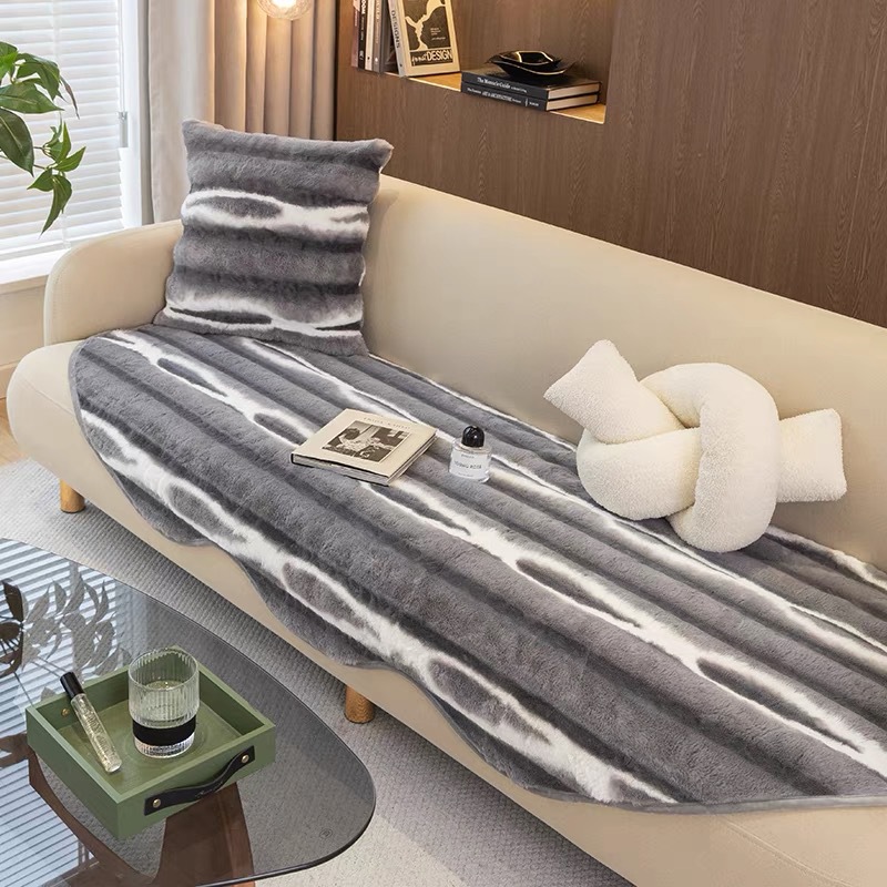 Customized irregular-shaped, light luxury plush sofa cushions with a high-end feel, modern high-end leather thickened seat cushions and floor MATS for home use details Picture