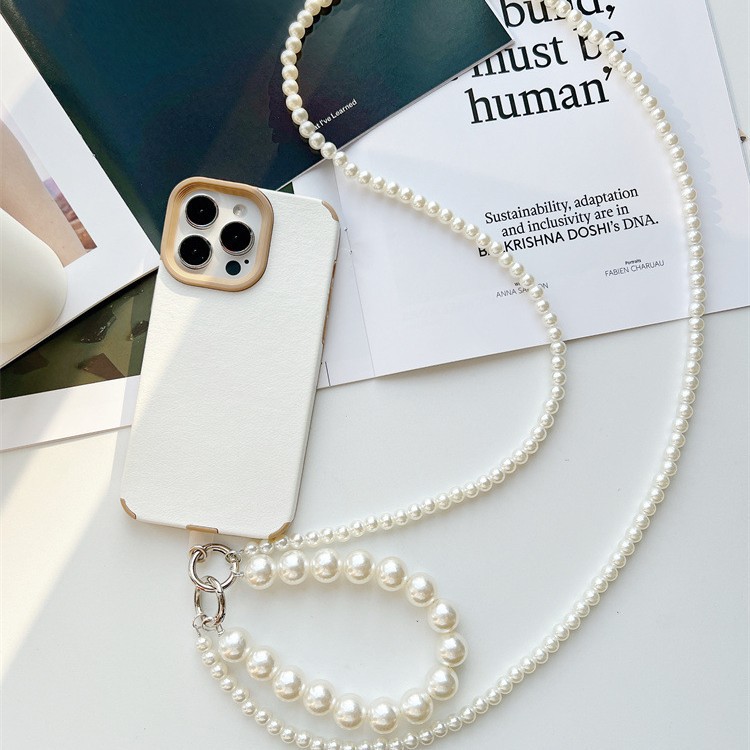 Pearl chain phone lanyard, crossbody, hand-held, shoulder strap, neck strap, detachable, Korean version, versatile and anti-loss phone chain Pearl chain phone lanyard, crossbody, hand-held, shoulder strap, neck strap, detachable, Korean version, versatile and anti-loss phone chain
