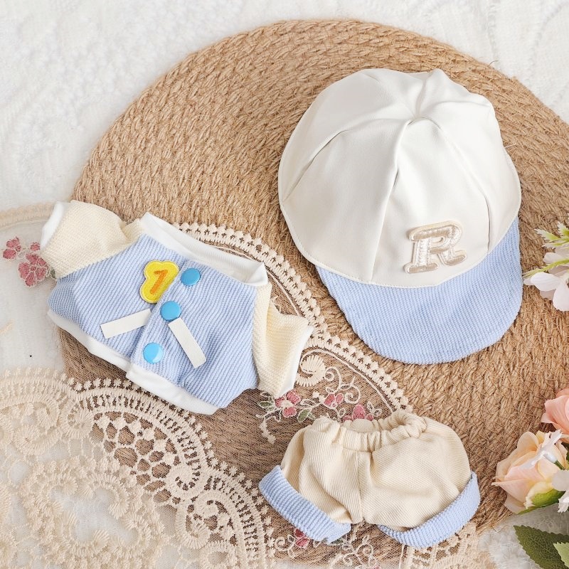 正品20CM棉花娃娃衣服运动风休闲棒球服可爱换装玩偶送女生礼物产品图