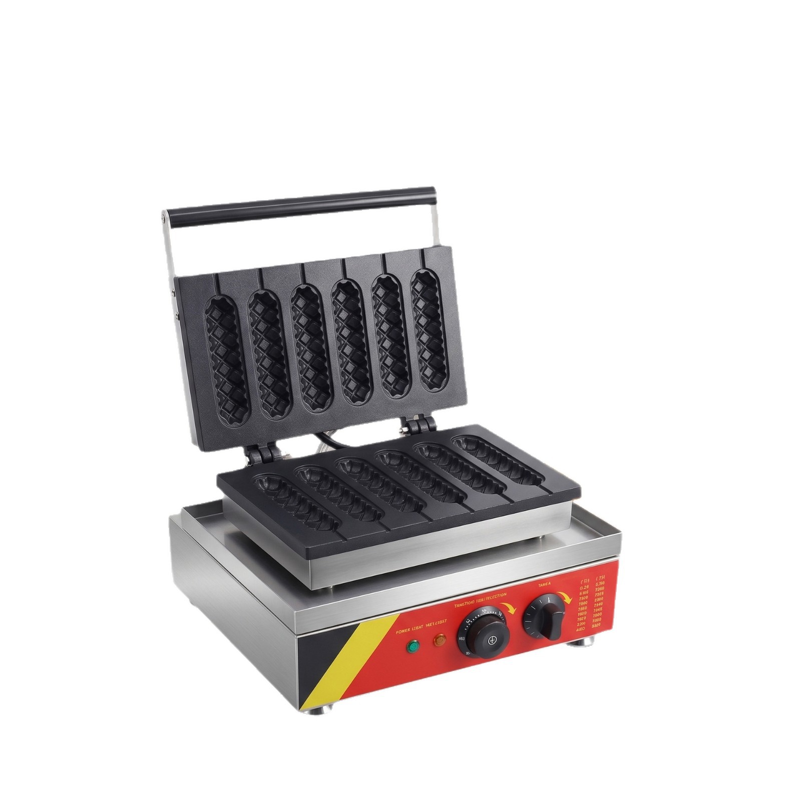 Commercial hot dog-shaped waffle machine, desktop electric pancake stand, fully automatic muffin hot dog machine, street snack equipment Item Picture