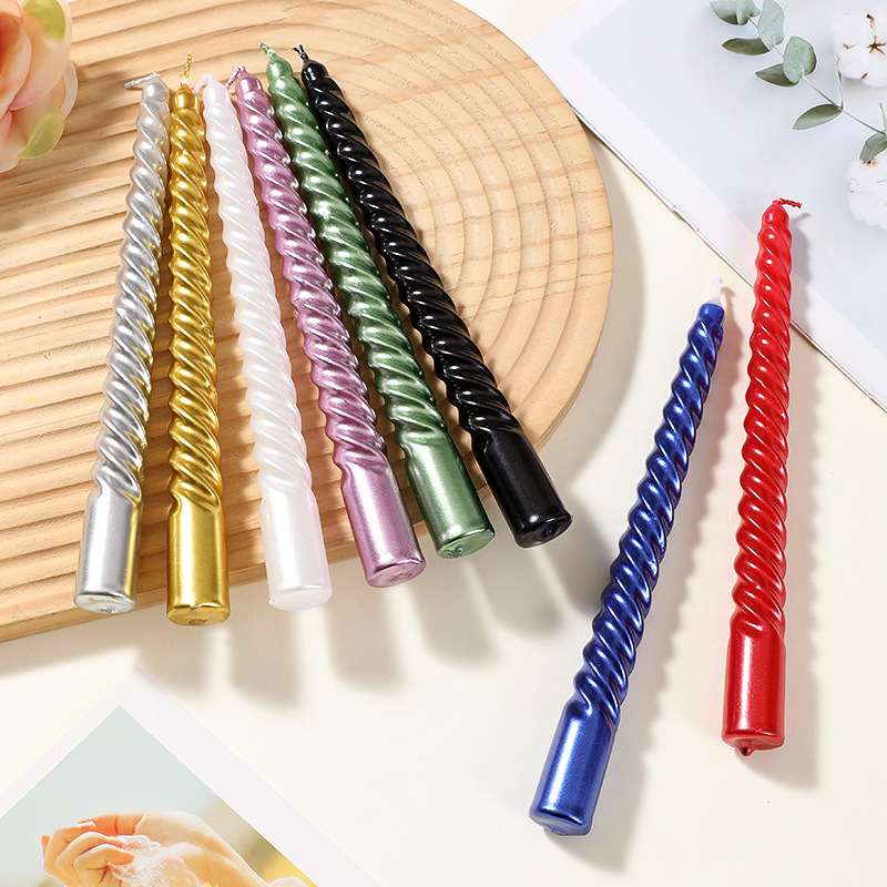 欧式长杆2.0X20CM螺纹杆蜡烛台蜡烛家用浪漫烛光晚餐环保包装蜡烛详情图3