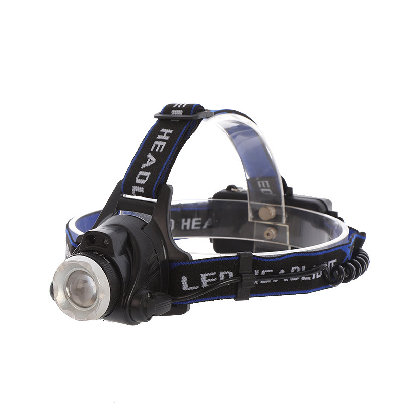 户外头灯强光充电超亮远射矿灯露营夜钓鱼灯头戴式伸缩变焦感应白底实物图