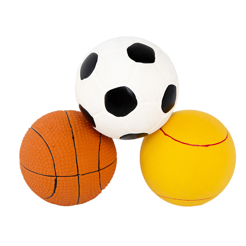 Wholesale of pet toy balls, football balls, basketball simulation mini balls, tennis balls, interactive training toys and elastic balls Application Scenario