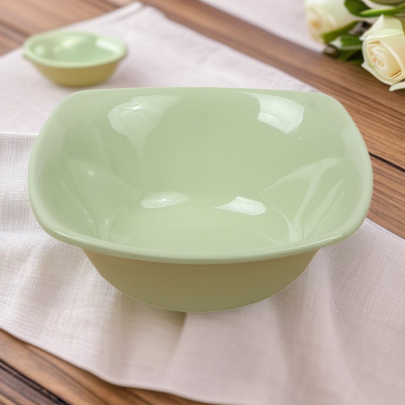 Export melamine plates, square plastic imitation porcelain round plates, restaurant buffet fast food, rice bowls with toppings, cold dish flat plates, OEM full figure