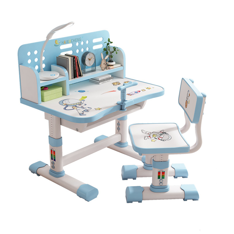 Children's study desk, primary school students' writing and homework desk, simple home children's desks and chairs, adjustable desk set Item Picture