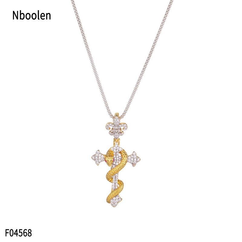 项链/不锈钢项链/珍珠项链/首饰/水钻瓜链项链白底实物图