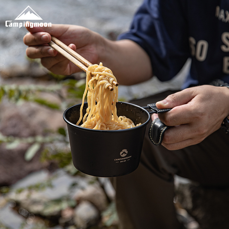柯曼BKS369不锈钢镀钛加深黑化雪拉碗户外露营烧水杯大容量餐具