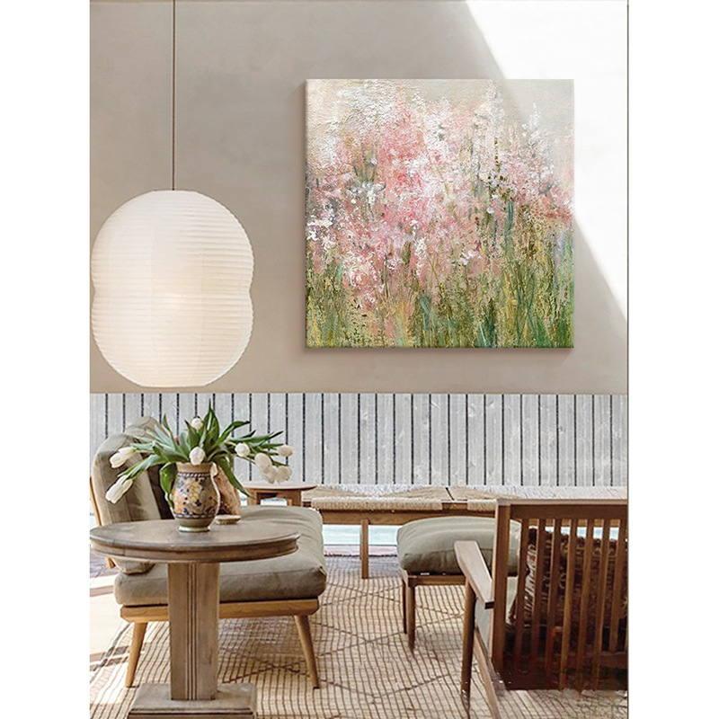 抽象高级感繁花客厅沙发背景墙装饰画花卉玄关走廊挂画成品无框画