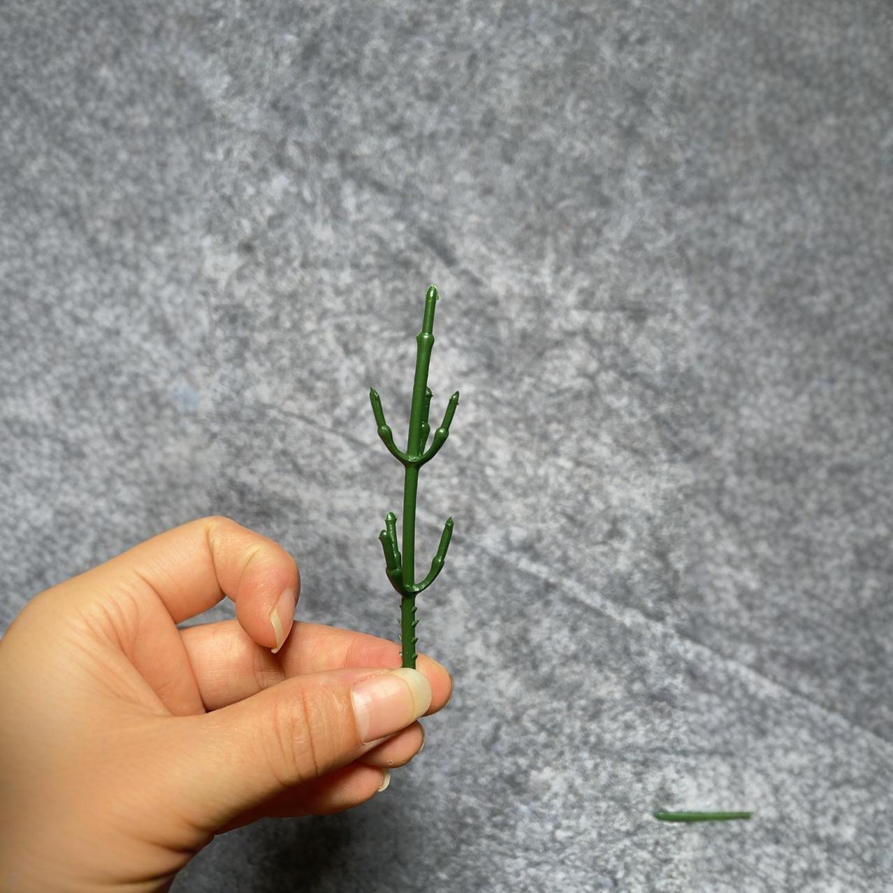 仿真花草枝杆短款小五叉枝盆栽小树枝杆盆景花枝仿真花配件批发细节图