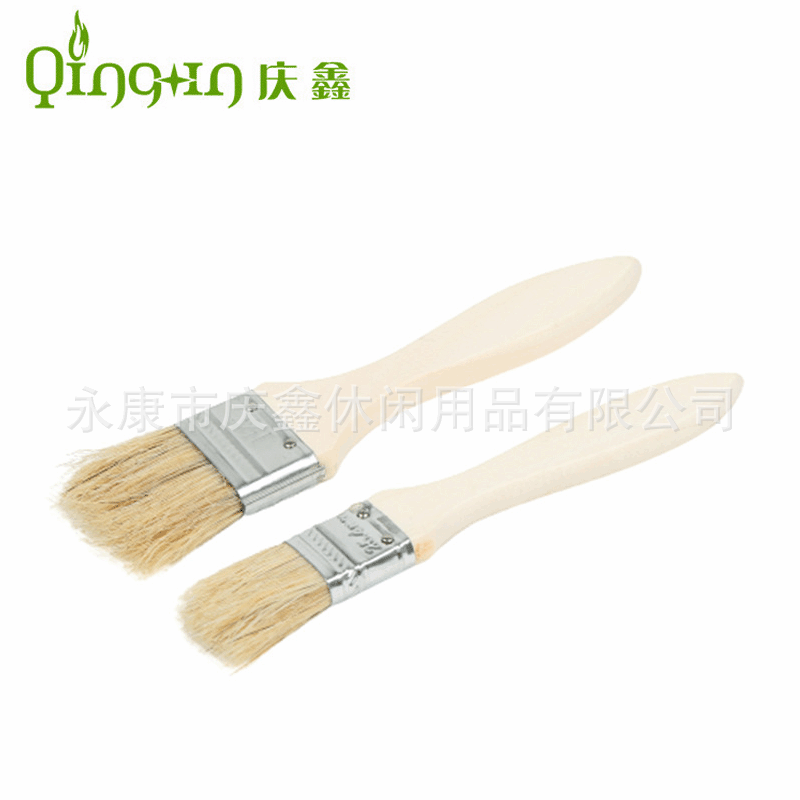 厂家供应猪鬃毛刷 油刷 刷子 BBQ烤刷木柄刷子调料油刷