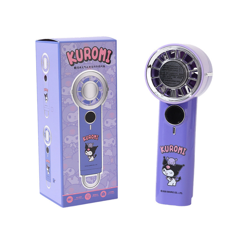 Sanrio official authorized handheld small fan 3600mAh, long battery life, digital display, ice pack cooling, usb charging fan Item Picture
