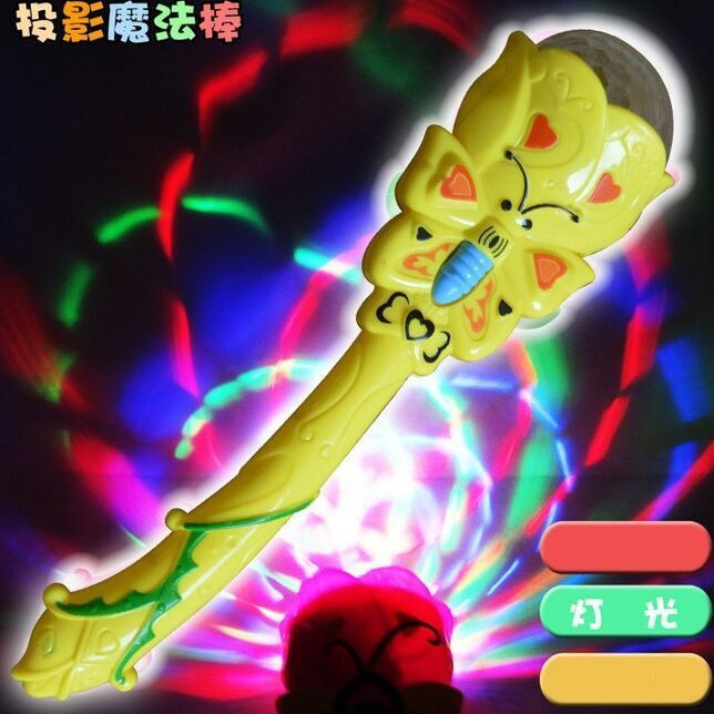 投影魔法棒 黄色卡通造型魔法棒 翅膀 轻奢背景板 魔术玩具 服饰配件翅膀 足球