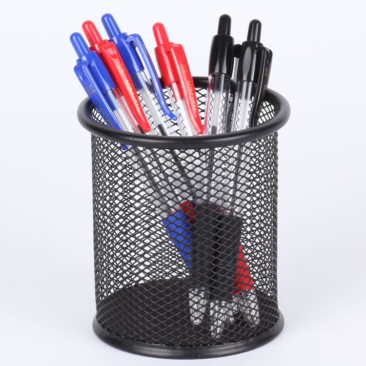 Transparent plastic ballpoint pen, red, black and blue ballpoint pen, press 518 sheath ballpoint pen Item Picture