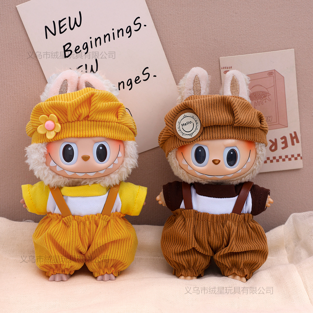 New baby dress, beret, overalls set, 17cm blind box, doll dress, vinyl doll doll, changeable set details Picture