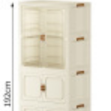 北欧中古风黑衣柜家用塑料收纳柜简约现代玄关柜酒柜储物柜收纳柜产品图