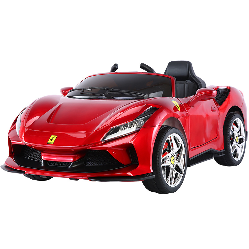 儿童电动车四轮带遥控宝宝汽车男女小孩玩具车可坐人四驱充电童车白底实物图