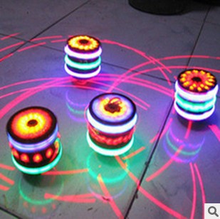 Wood-like gyroscope, flashing gyroscope, seven-color music, luminous wood-like gyroscope, street toy supply manufacturer wholesale