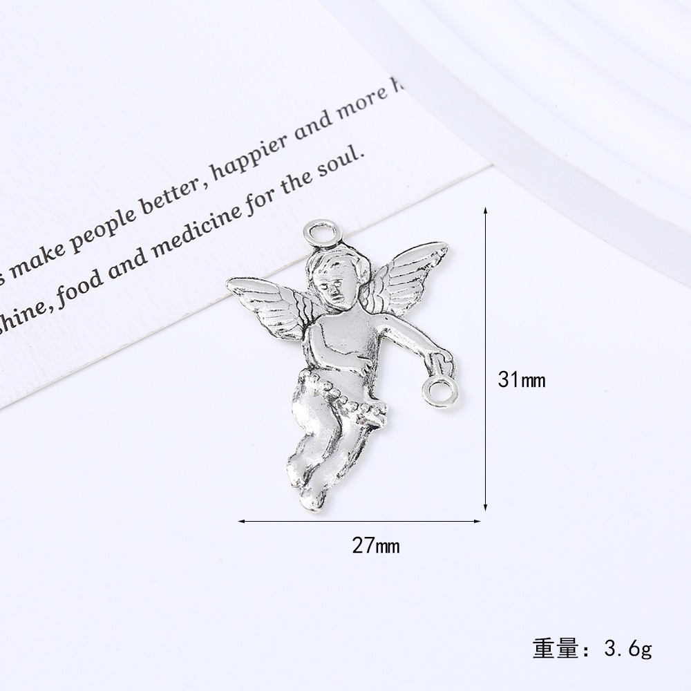 Wholesale of new DIY heart-shaped angel pendants, keychains, necklaces, car decoration accessories Specification image