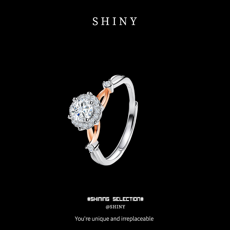 New quality jewelry model 925 silver moissanite 50-point ring, court lace ring, fashionable and light luxury style Application Scenario