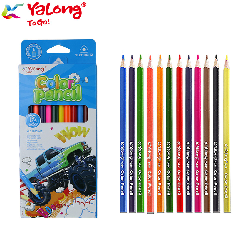 Color pencil box, children's drawing pens, primary school student pencil set, 12-color manufacturer wholesale pencil stationery Item Picture